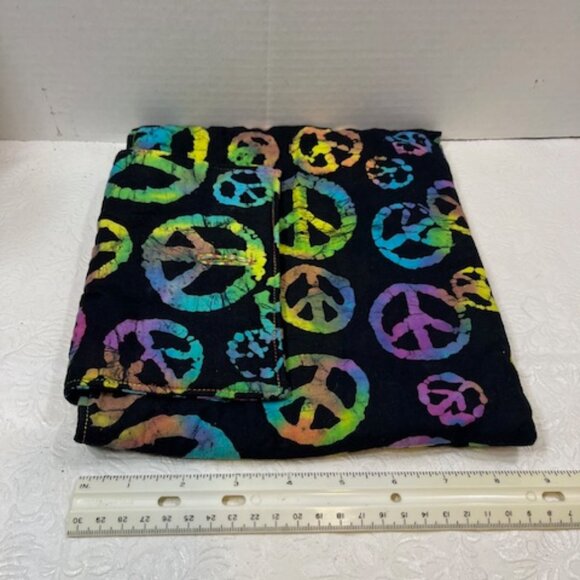 PEACE Symbol Designed Button Cotton Storage Travel Fold Over Pouch Bag - Picture 9 of 9